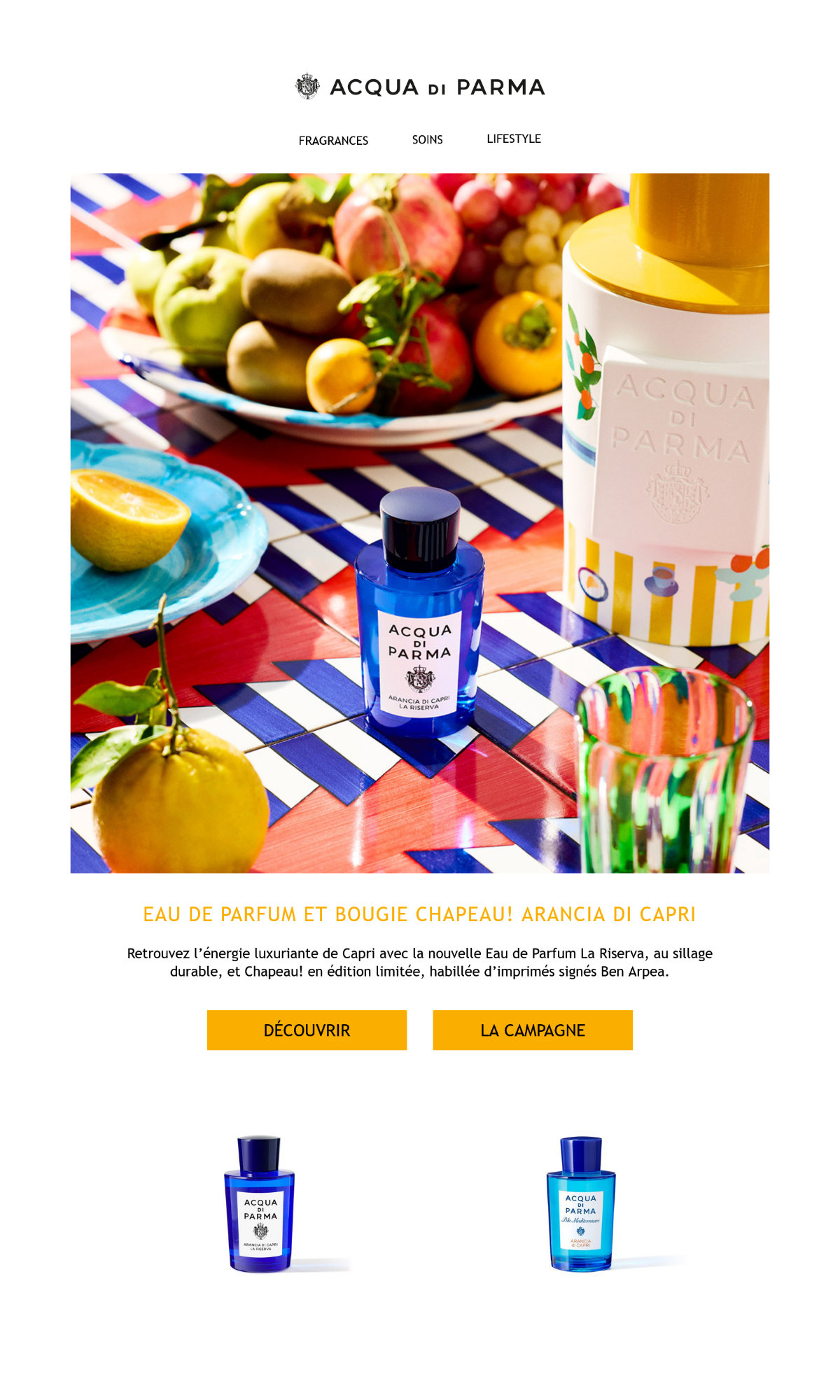 NEWSLETTER ACQUA DI PARMA DU 08 JUILLET 2025
