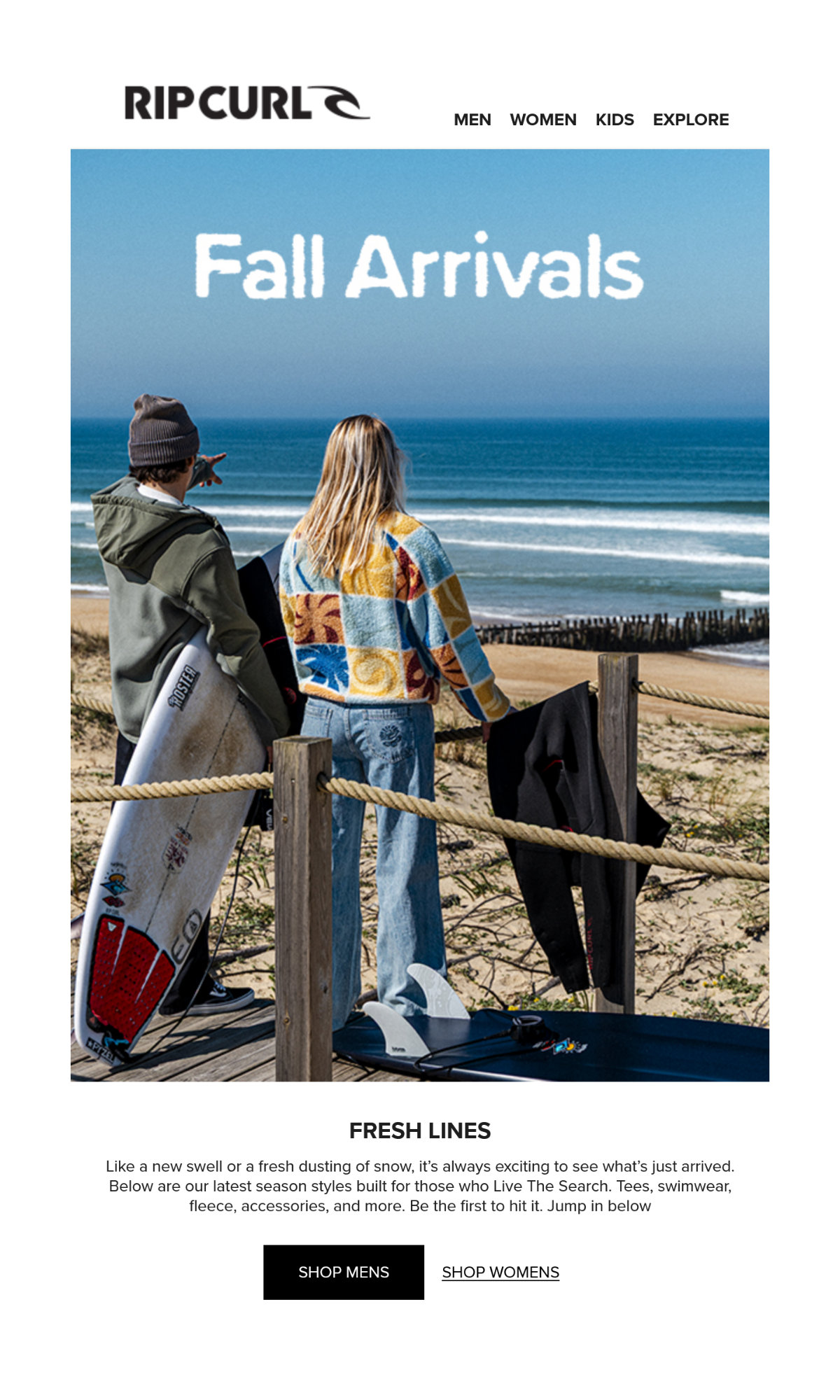 NEWSLETTER RIP CURL DU 27 AOÛT 2025